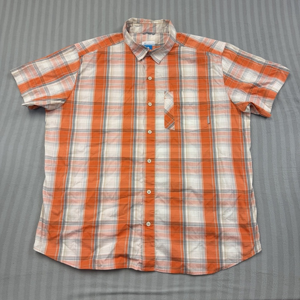 Columbia Sportswear XXL Omni-Wick Plaid Short Sleeve Button-Down Shirt